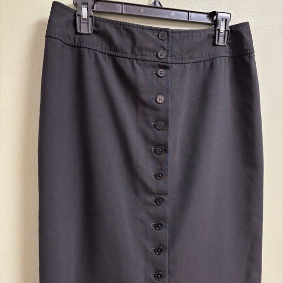 Lauren Ralph Lauren Womens Linen Pencil Skirt Size 8 Button Minimalist Career - Picture 2 of 13